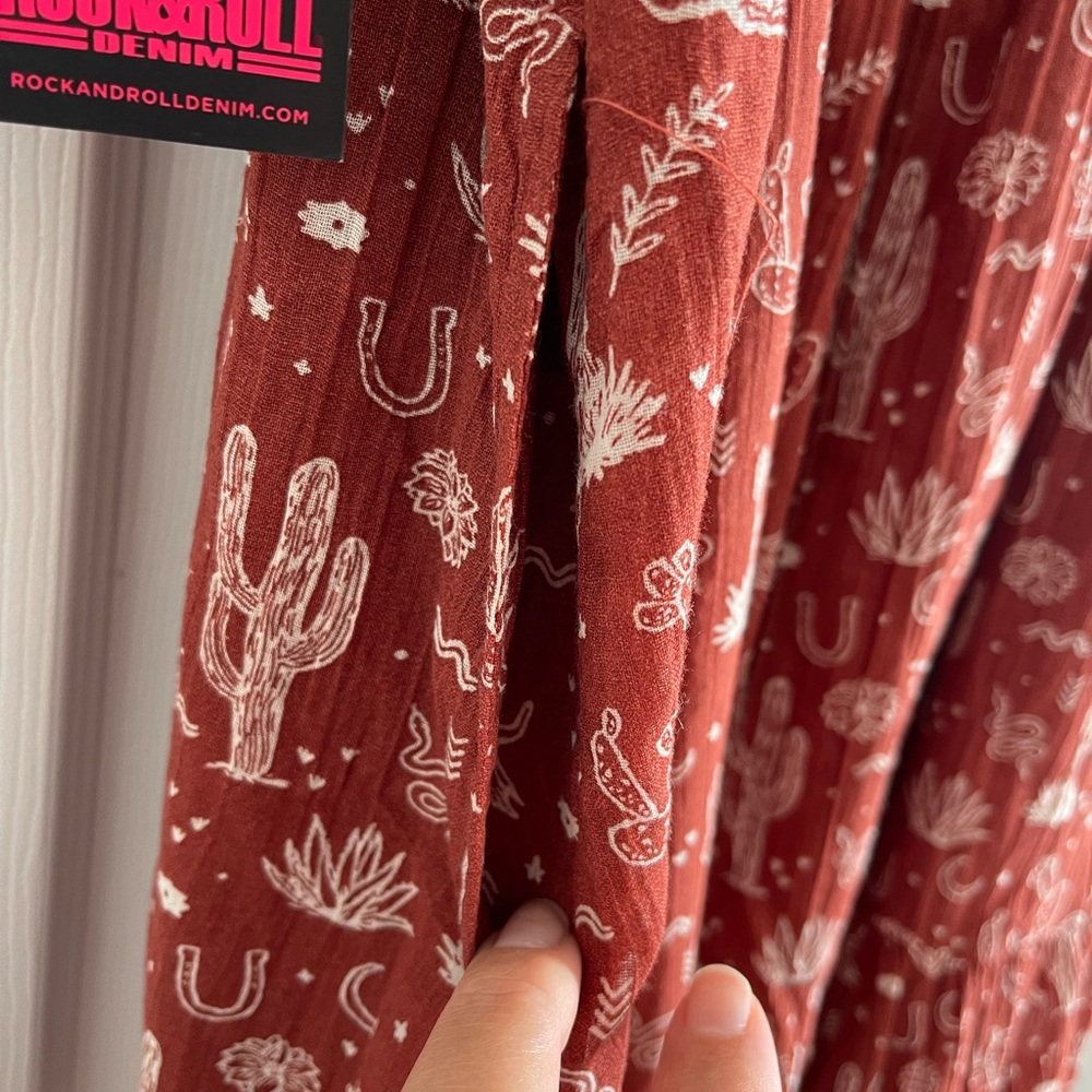 Western Cactus Print Mini Dress - Picture 3 of 4